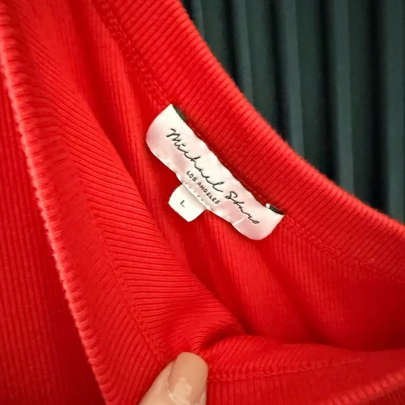 Michael Stars Red one shoulder Dress - Picture 4 of 4